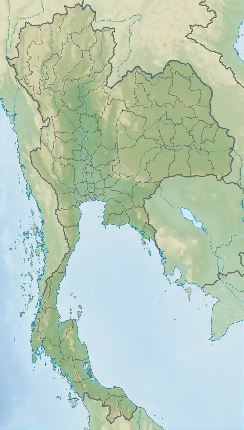 Map showing the location of Tham Luang Nang Non