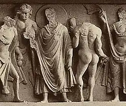 The Buddha and nude Vajrapani.