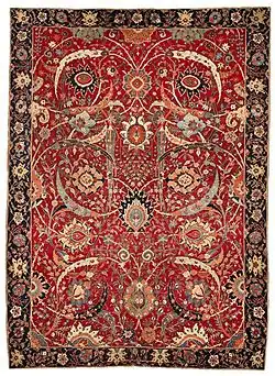 The Clark 'Sickle-Leaf', vine scroll and palmette carpet, probably Kirman, 17th century