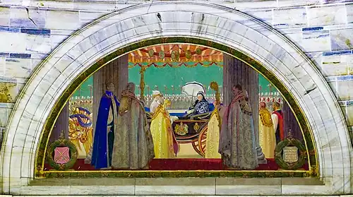 The Diamond Jubilee Service at St Paul's, panel at Victoria Memorial, Kolkata