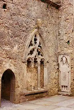 Gothic sedilia in the chancel of Kilfenora Cathedral, County Clare
