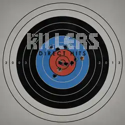 A bullseye target with the numbers "2003" on the left center side and "2013" on the right side. Bullet holes are seen on the target.
