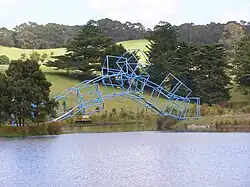 Metal bridge sculpture by Marijke de Goey