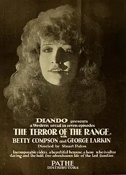 Betty Compson with big curly hair in a close-up promotional poster