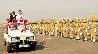 The Vice President inspecting the guard of honour