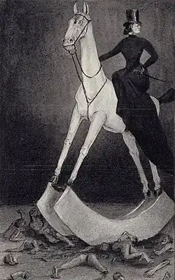 The Lady on the Horse (1901); pen, ink, wash and spray