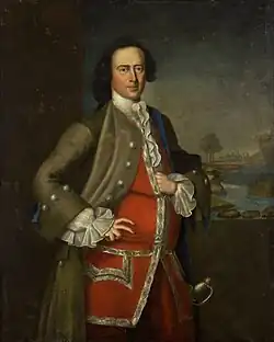 Portrait of standing Thomas Westbrook Waldron at three-quarter length