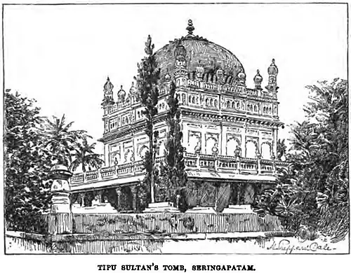 Tipu Sultan's Tomb, Seringapatam (Caine, 1891, p.&nbsp;519).[24]