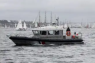 The vessel G1103 Amathée of the Roscoff nautical brigade[25] during the grand parade of Tonnerres de Brest 2012&nbsp;[fr].