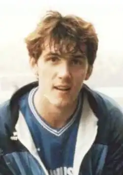 Head and shoulders shot of footballer Tony Cascarino