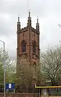 The tower of St Mary's Church, Walton-on-the-Hill (1828–32; Grade II)