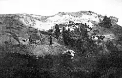 Photograph showing excavation in badlands