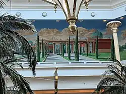 A mural depicting the centre itself