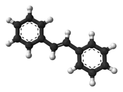 trans-stilbene - ball-and-stick model