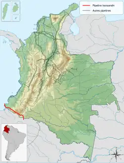 Location of Transandino pipeline