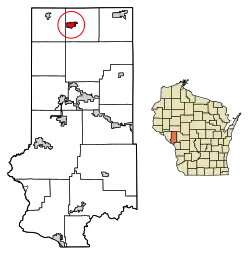Location of Strum in Trempealeau County, Wisconsin.