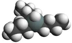 Spacefill model of tributyltin