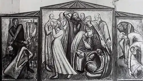 Triptycon. The Beheading of Sct. John the Baptist. Oil on canvas. Partial destroyed. ca.1927 (Artedonna p.&nbsp;179)