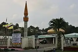 The mosque undergoing repairs in 2023