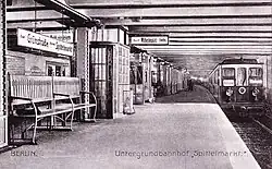 Train pulling into a station