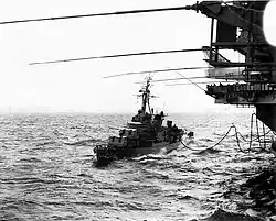 USS&nbsp;English refueling from USS&nbsp;Independence in October 1962