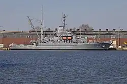 The former USS Grapple sits in mothballs at the Philadelphia Navy Yard - February 16, 2019.