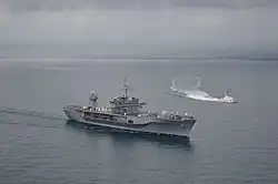 Mount Whitney with the Georgian Coast Guard ship Sokhumi near Batumi, Georgia, in November 2013