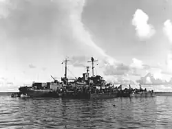 USS Oyster Bay (AGP-6) tending PT boats in Seeadler Harbor on March 25, 1944