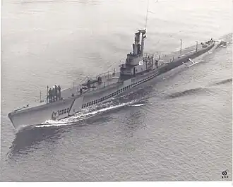USS&nbsp;Toro&nbsp;(SS-422) shown post-war, after removal of her deck guns.