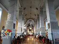 Interior of the church towards the central altar