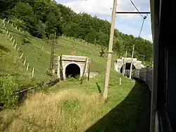 Railway tunnel in Carpathian Mountains