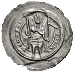 Counts of Wettin, Ulrich, 1187–1206, diameter 35&nbsp;mm, 0.73&nbsp;g (clipped)