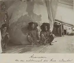 Inhabitants of the eastern coast of the Aru Islands, photographed late 1899.