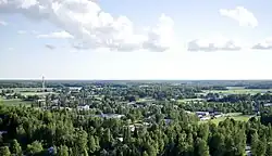 Vörå as seen from a ski jumping tower