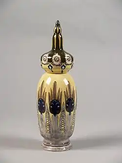 Vase with cover with abstract floral decor, 1888–89