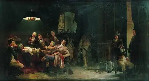Valery Jacobi's painting showing the wounded Robespierre
