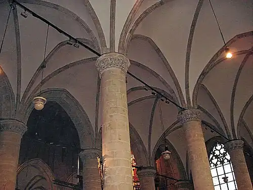 The vaulted ceiling.