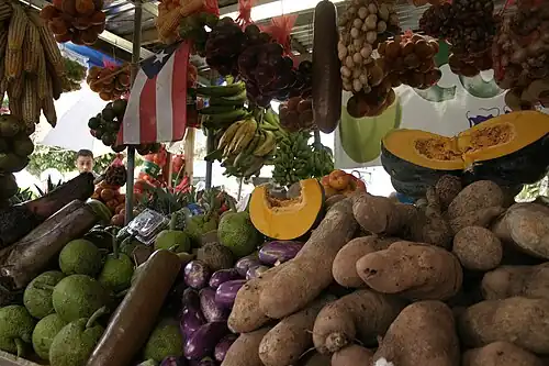 Vegetable stand at Fiesta Acabe del Café in Maricao in 2014