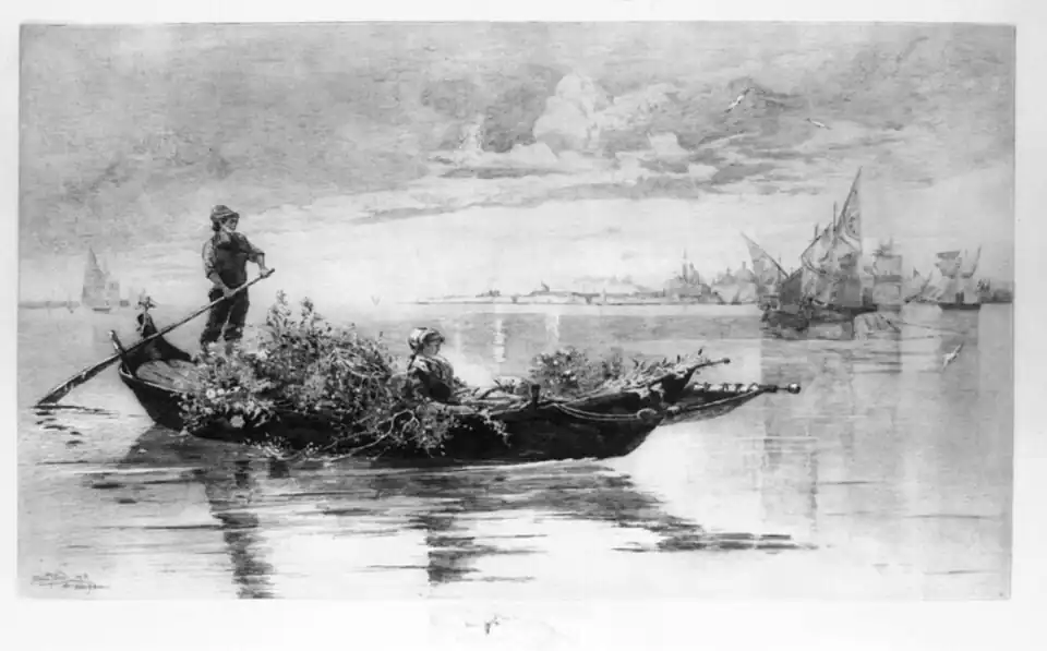 "Venice" Stephen Parrish (1846–1938), etcher Brown, artist ©1880, Christian Klackner (1850–1919), New York LCCN&nbsp;96-512385