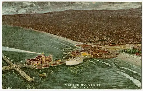 Postcard of Venice at night  1910