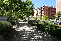 Sidewalk alongside main road