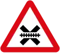 Vienna Convention sign (triangular shape, used in the Philippines for railway crossings without gates and lights)