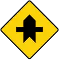 Intersection with a side road at right angles
