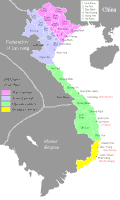 Map of Vietnam from 1569 to 1592 shows the division of Đại Việt between land of &nbsp;&nbsp;Nguyễn clan when Nguyễn Hoàng was appointed as governor of Thuận Hóa and Quảng Nam &nbsp;&nbsp;Lê dynasty under Trịnh clan's authority &nbsp;&nbsp;Mạc dynasty &nbsp;&nbsp;Kingdom of Champa .