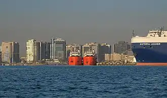 View of boats docked at Doha Port (2013)