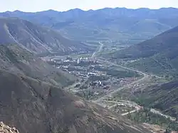 View of the urban-type settlement of Dukat in Omsukchansky District
