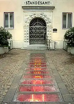 The front door of a Standesamt in Villach