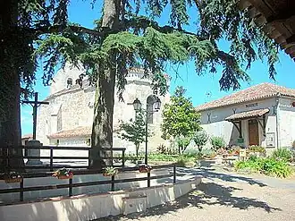 The church and town hall of Saint-Vincent-Lespinasse