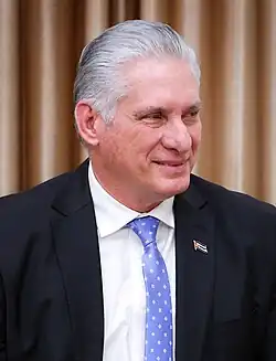 Image 32Photo of Cuban leader Miguel Díaz-Canel in 2023. (from History of Cuba)
