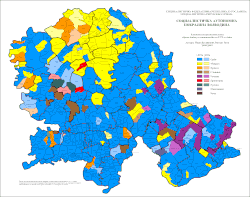 Ethnic map of Vojvodina by settlements, 1971